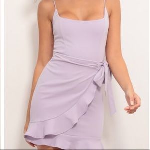 Lavender wrap ruffle dress Lucy in the Sky